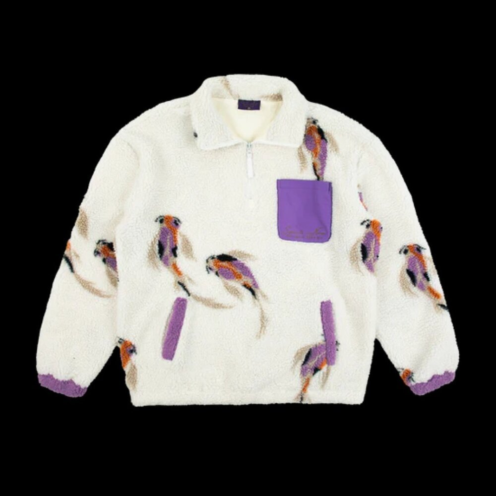 TAYLOR SWIFT Women's Sweat Shirt Size 2XL Koi Fish 1/4 Zip Sherpa Pullover